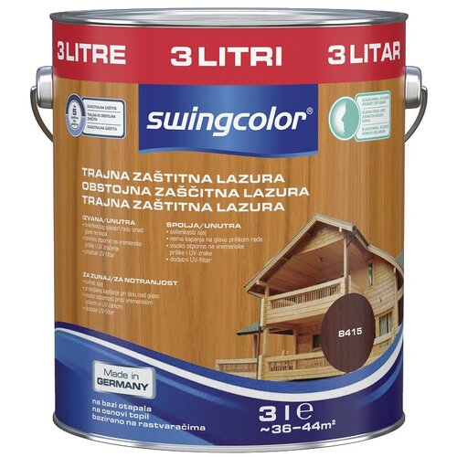 SWINGCOLOR Lazura za trajno za&amp;scaron;čito lesa Swingcolor (palisander, 3 l) Slike