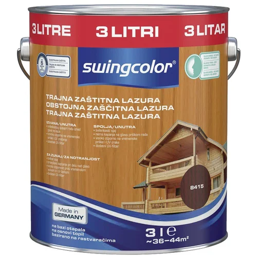 SWINGCOLOR Lazura za trajnu zaštitu (Boja: Palisander, 3 l, Svilenkasti mat)