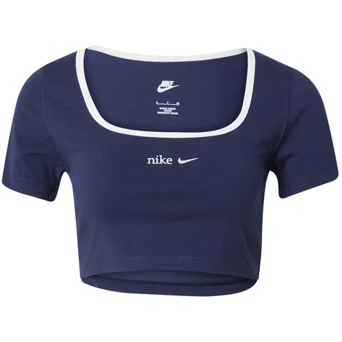 Nike Sportswear Majica mornarska / bela