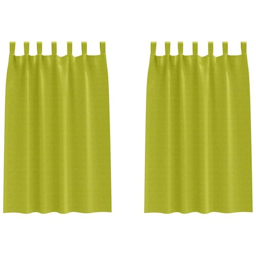 VidaXL Zavjese sa zavjesama 2 pcs Jabukova zelena Poliester Slike