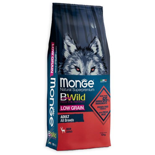 Monge,Monge BWild monge bwild low grain dog all breeds adult jelen 12kg Cene