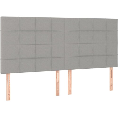 Maison Chic Posteljno vzglavje - Vzglavna omarica 4 kosa svetlo siv 100x5x78/88 cm blago, (22076966) Slike
