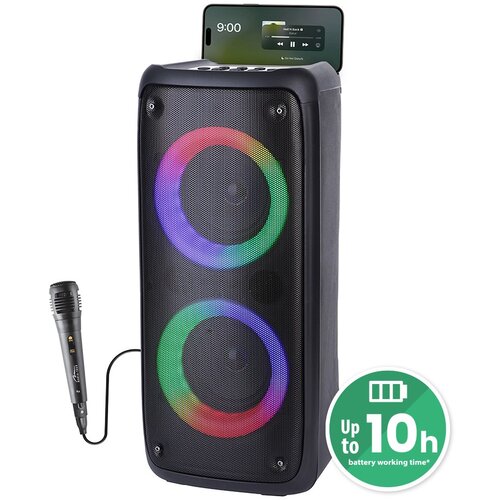 Media Tech Bluetooth zvučnik, karaoke Media-Tech FUNBOX MT3181, TWS, MP3, USB, microSD, RGB, crni Cijene
