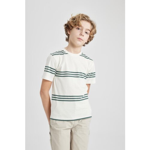 Defacto Boys' Crew Neck Striped Short Sleeve T-Shirt Slike