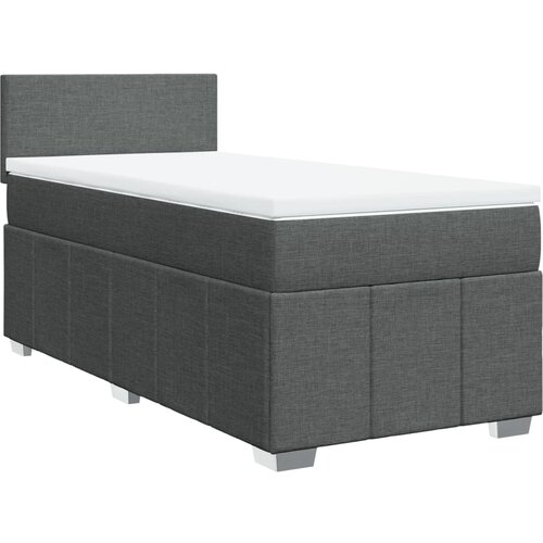 vidaXL Box spring postelja z vzmetnico temno siva 80x200 cm blago, (21308591) Cene
