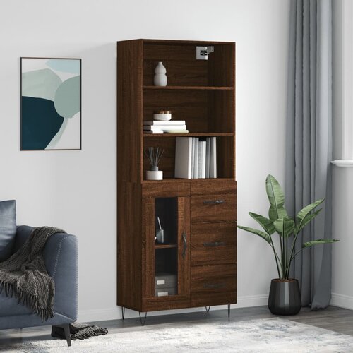 vidaXL Visoka komoda boja hrasta 69 5x34x180 cm od konstruiranog drva Cijene