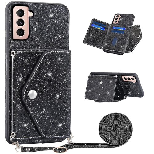 INORCO Ble&amp;scaron;čeč ovitek za telefon Samsung Galaxy S23 z držalom za kartice, usnjenim ovitkom TPU z naramnico, (22035749) Slike