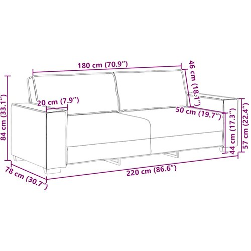  Trosjed Svijetlo siva 220x78x84 cm Tkanina Slike