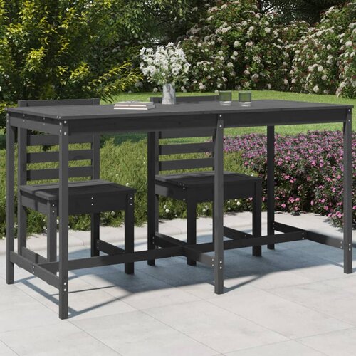 The Living Store Vrtna miza siva 203,5x90x110 cm trdna borovina - Vrtna Miza, (21468822) Cene