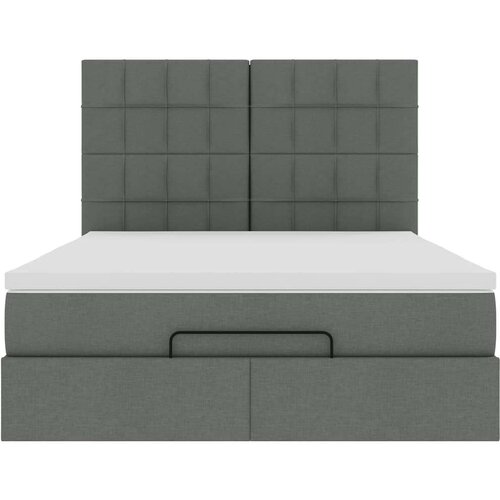 VidaXL otomanski krevet s madracem i led tamnosivi 140x190 cm tkanine Slike