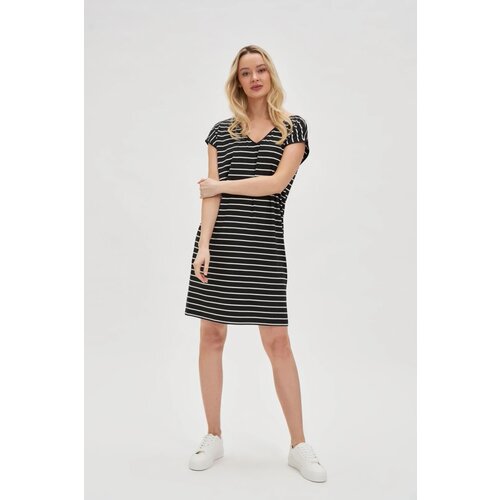 Marisse Black Striped Dress Slike