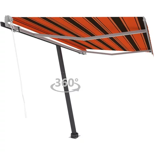  Prostostoječa avtomatska tenda 300x250 cm oranžna/rjava