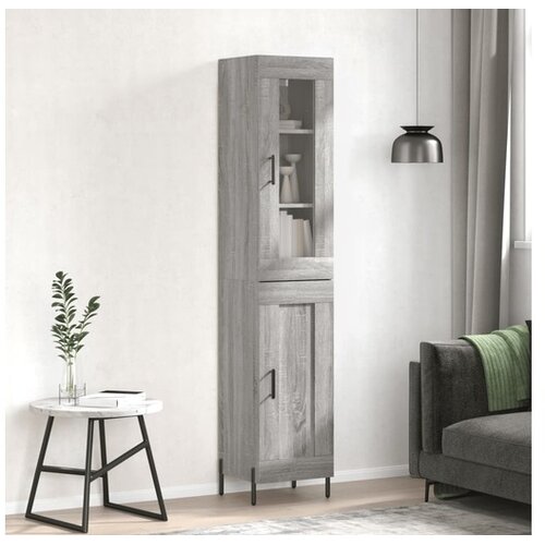vidaXL Visoka komoda siva sonome 34 5x34x180 cm od konstruiranog drva Cijene
