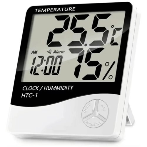 Termometar HTC-1 JWD temperetura, sat, vlaznost vazduha beli Cene
