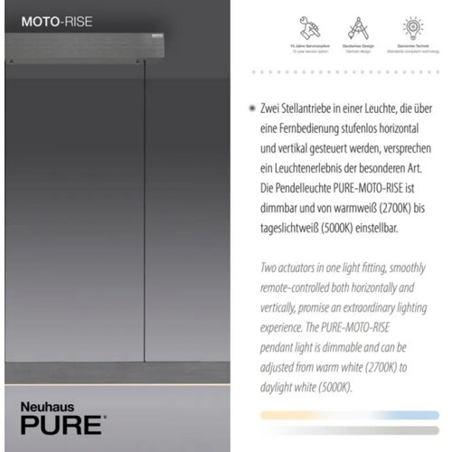  LED visilica Pure-moto-rise podesiva siva PAUL NEUHAUS Cene