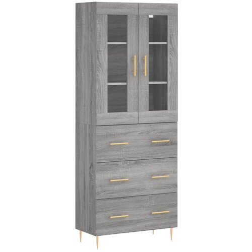 Maison Chic Visoka Komoda - Predalnik siva sonoma 69,5x34x180 cm inženirski les, (21721891) Cene