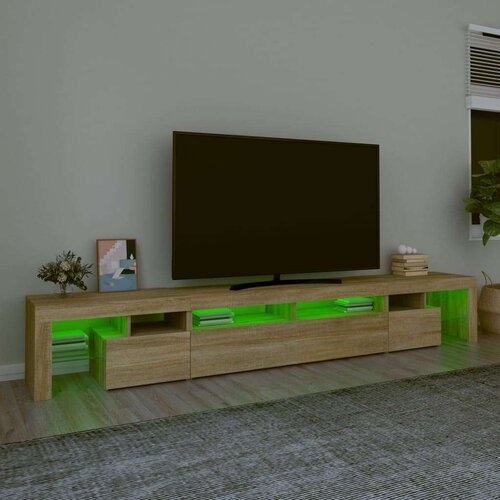 vidaXL TV omarica z LED lučkami sonoma hrast 260x36,5x40 cm Cene