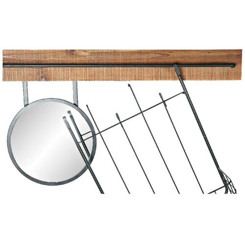  Stensko ogledalo DKD Home Decor Črna Kovina Jelka Ogledalo (80 x 15 x 20 cm) Slike