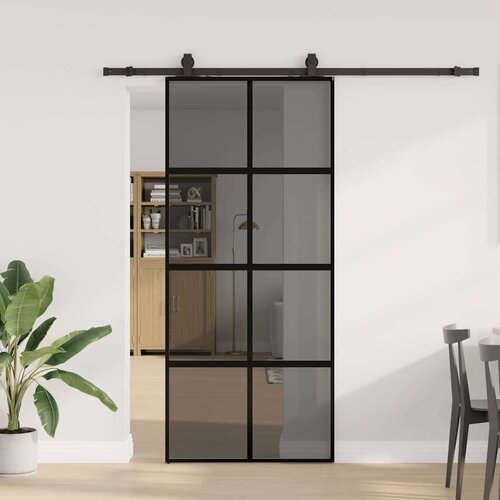  Klizna vrata s priborom crna 90 x 205 cm kaljeno staklo Cijene