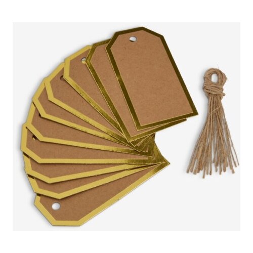  Gift tags 10 pcs/pk brown Slike