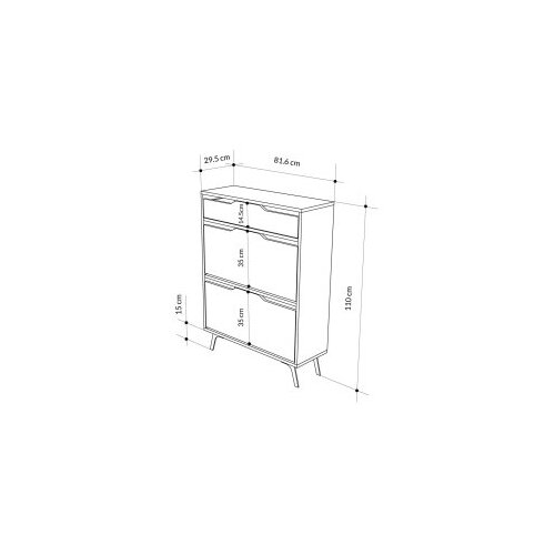 Hanah home Stalak za cipele Astat, 81,6x110x29,5 cm, Krem Slike