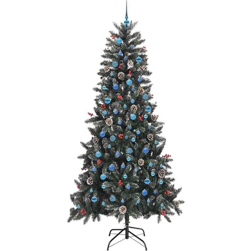 VidaXL Umjetno božićno drvce s stalakom Zelena 129.5 x 129.5 x 240 cm Slike