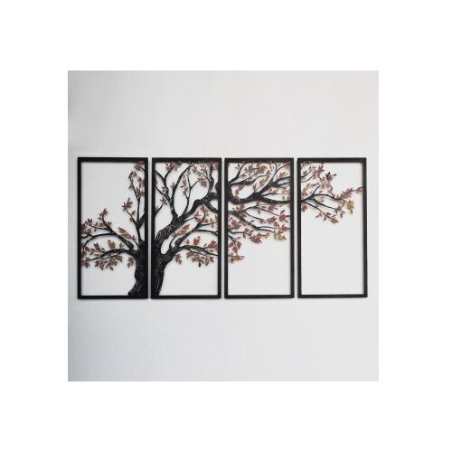 Wallxpert Set zidnih ukrasa Jesenje vibracije - APT740 L, 99x200 cm, 1,2 mm, 4 komada, Crna Slike