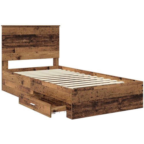  Krevetna konstrukcija Staro drvo 100 x 200 cm Konstruirano drvo Smeđa 210 x 102 x 100 cm Slike