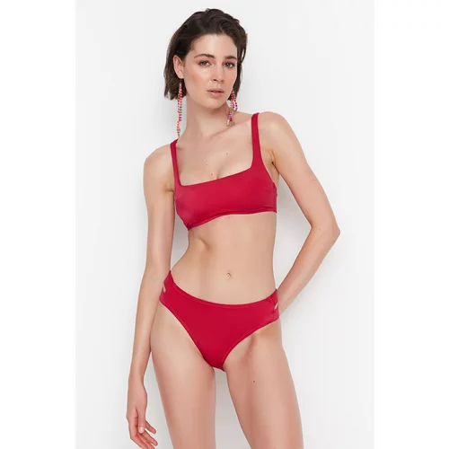 Trendyol Claret Red Cut Out Detailed Bikini Bottom