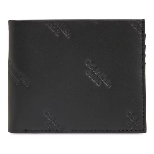 Calvin Klein Jeans Velika moška denarnica Logo Print Bifold Id K50K511814 Črna