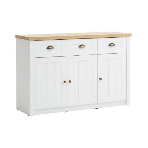  Komoda Markskel 3 vrata bela/hrast ( 3699007 ) Cene