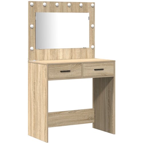 VidaXL 2-delni set toaletne mizice z LED svetlobo iz sonomskega hrasta, (22054979) Slike