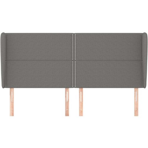  Uzglavlje s u&amp;scaron;ima tamnosivi 203x23x118/128 cm od tkanine Slike