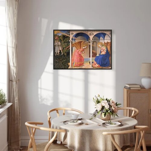  Slika - Fra Angelico &amp;ndash; The Annunciation 120x80 U crnom drvenom okviru Slike