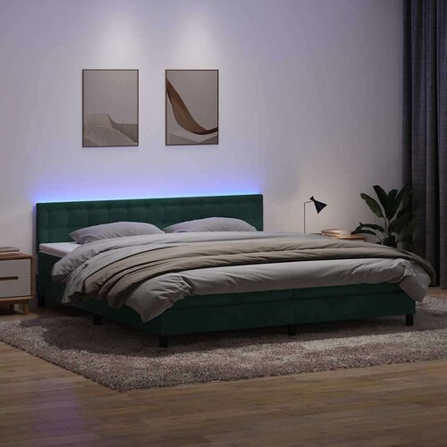 Box spring postelja z vzmetnico temno zelena 180x220 cm žamet, (22011382) Cene