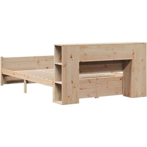 VidaXL Krevet s regalom za knjige bez madraca 140x200 cm od borovine Slike