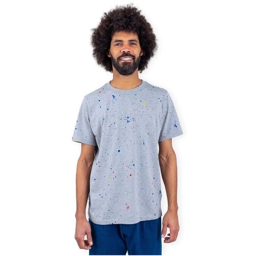Brava Fabrics Majice s kratkimi rokavi Splash Paint T-Shirt - Grey Siva Cene