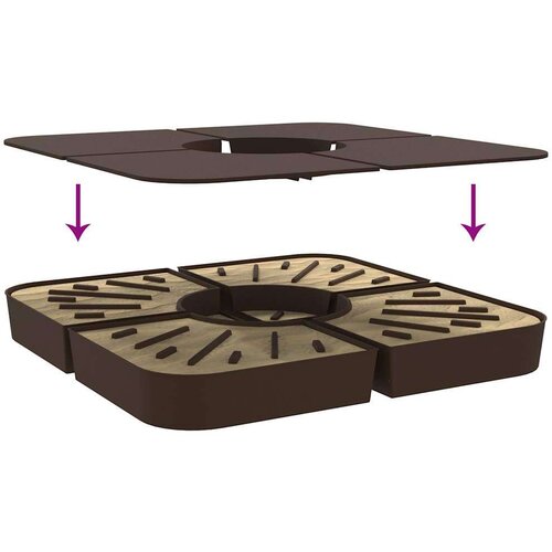 VidaXL 4-dijelni set suncobrana za križni suncobran 100 kg PP Slike