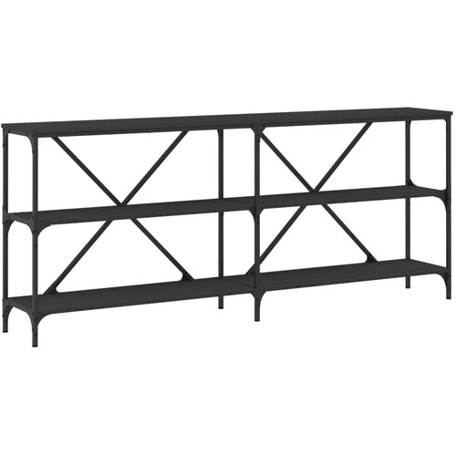 Maison Chic konzolna miza - miza ob steni črna 180x30x75 cm inženirski les in železo, (21786647) Cene
