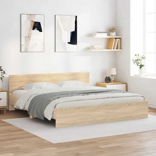 Furnova Posteljni okvir z vzglavjem sonoma hrast 200x200 cm, (21935450) Slike