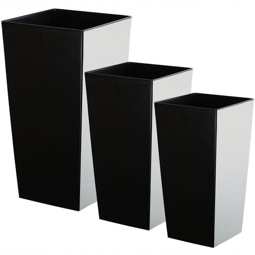 KADAX Komplet 3 vrtnih lončkov + vložki, visoki veliki, črni, 37+47+57 cm, (5000350962) Cene