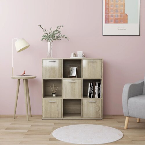 VidaXL Knjižna omara sonoma hrast 90x30x90 cm iverna plo&amp;scaron;ča Slike