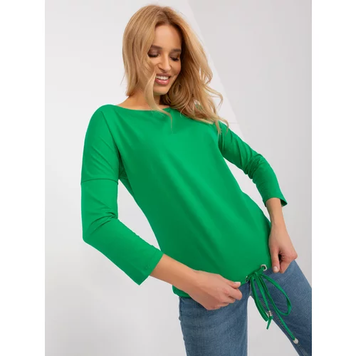 Fashion Hunters Green blouse with 3/4 sleeves BASIC FEELING