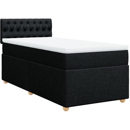  Krevet s oprugama i madracem crni 100 x 200 cm od tkanine Slike