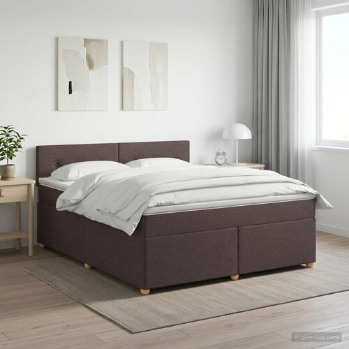  Boxspring krevet s madracem Tamno smeđa 140 x 200 cm Tkanina Cene
