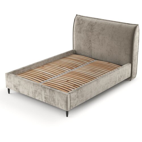 Maison de R&amp;ecirc;ve Bež tapecirani bračni krevet s prostorom za odlaganje s podnicom 160x200 cm Shell &amp;ndash; Slike