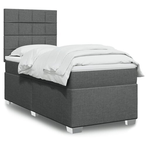 vidaXL Krevet s oprugama i madracem tamnosivi 90 x 190 cm od tkanine Cijene