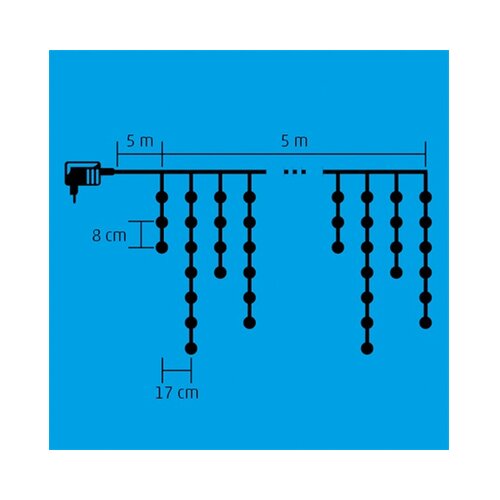 Svetleći niz sa 150 hladno belih LED dioda Cene