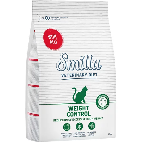 Smilla Veterinary Diet Weight Control govedina - Varčno pakiranje: 2 x 10 kg (4 x 4 kg + 4 x 1 kg)