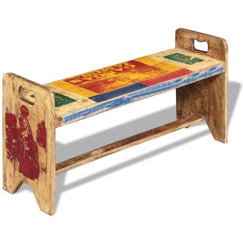  Klupa od masivnog obnovljenog drva 100 x 30 x 50 cm Slike